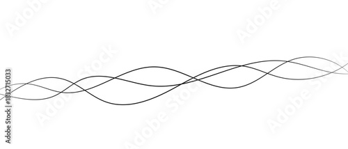 Thin line wavy abstract vector background. Curve wave pattern. Vector line art striped graphic template.