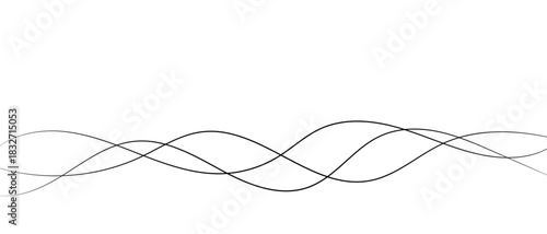 Thin line wavy abstract vector background. Curve wave pattern. Vector line art striped graphic template.