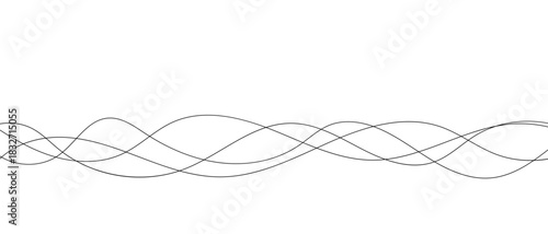 Thin line wavy abstract vector background. Curve wave pattern. Vector line art striped graphic template.