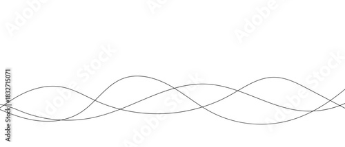 Thin line wavy abstract vector background. Curve wave pattern. Vector line art striped graphic template.
