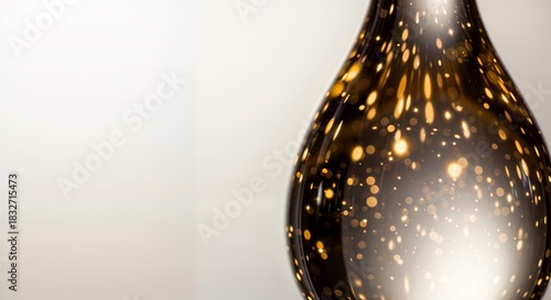 Reflective Glass Ornament Macro With Copy Space
