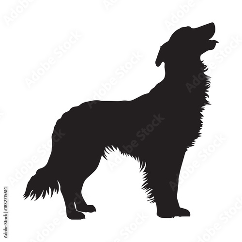 dog silhouette vector on white background