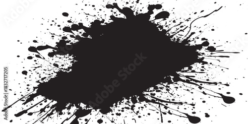Abstract Black Ink Splatter Background for Creative Design, Art Projects, and Stock Photography Assets Today.eps10