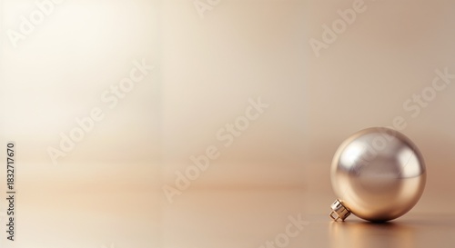 Champagne Metallic Ornament With Luxury Copy Space
