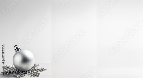 Pearl White Minimal New Year Background With Ornament
