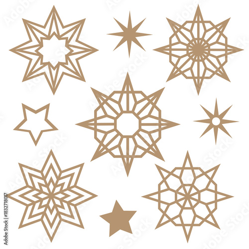 Christmas star ornament  vector cartoon illustration