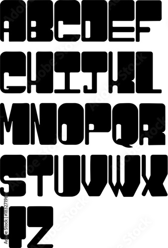 Chunky Block Display Font - Vintage Retro Design Style