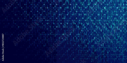 Abstract digital background with binary code in blue tones