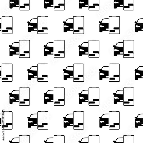 Don't text and drive seamless pattern isolated on white background