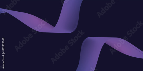 Abstract dark background with glowing wave. Shiny moving lines design element. Modern purple blue gradient flowing wave lines. wiht a modern concept style