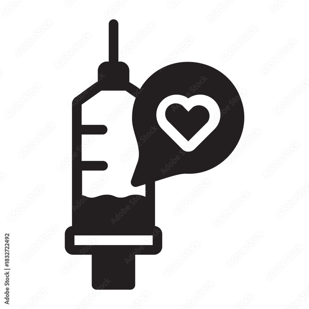 Obraz premium injection glyph icon