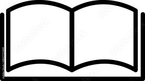 Open Book Line Vector Icon - Reading Lecture SVG Symbol
