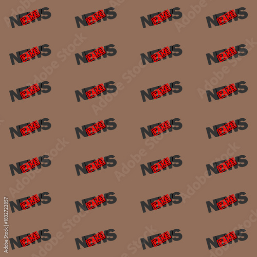 Fake news seamless pattern isolated on color background