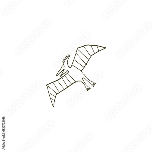 Cute cartoon hand drawn Dinosaurs. Sketch, doodle style. Vector illustration for kids.