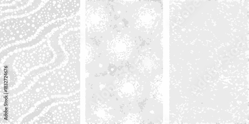 Abstract gray scale backgrounds with dots spots and grungy textures