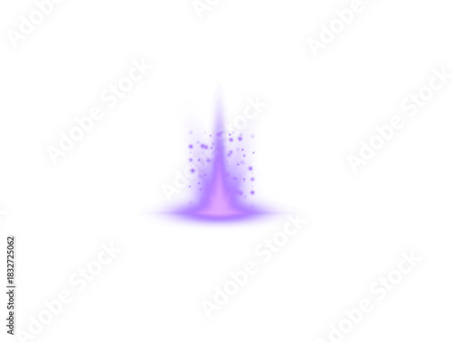 Glittering purple comet or falling star with radiant light violet trail, cosmic glow effect, meteor isolated on white background. PNG.