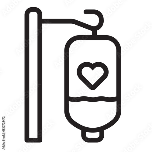 Blood transfusion line icon