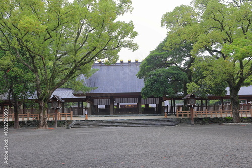 Atsuta jingu Shrine, a revered Shinto shrine surrounded by cypress trees in Jingu, Atsuta Ward, Nagoya, Aichi, Japan