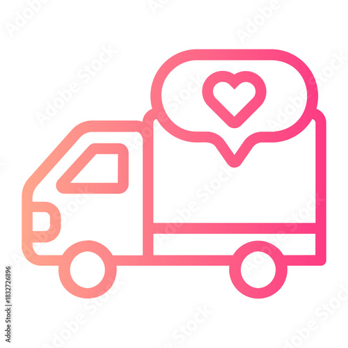 Truck gradient icon