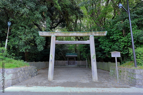 Atsuta jingu Shrine, a revered Shinto shrine surrounded by cypress trees in Jingu, Atsuta Ward, Nagoya, Aichi, Japan
