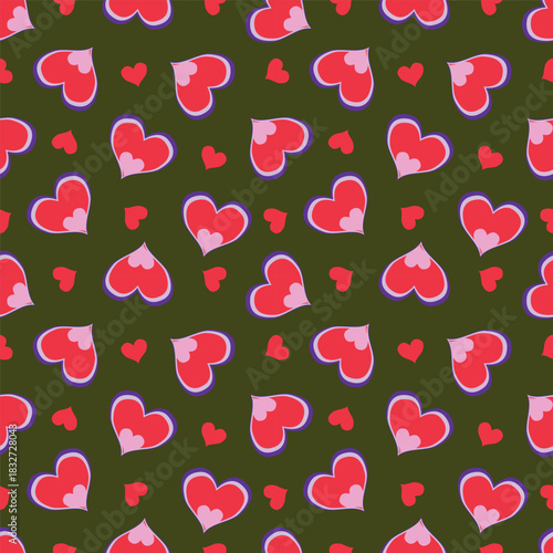 valentine day, valentine seamless pattern with hearts design for fabric, cotton, wallpaper, satin, carpet.