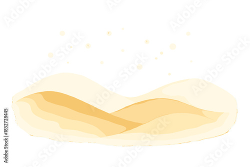Snow Drift Abstract. Snow Drift Watercolor. Flat minimalist vector illustration of a Snow Drift Watercolor.
