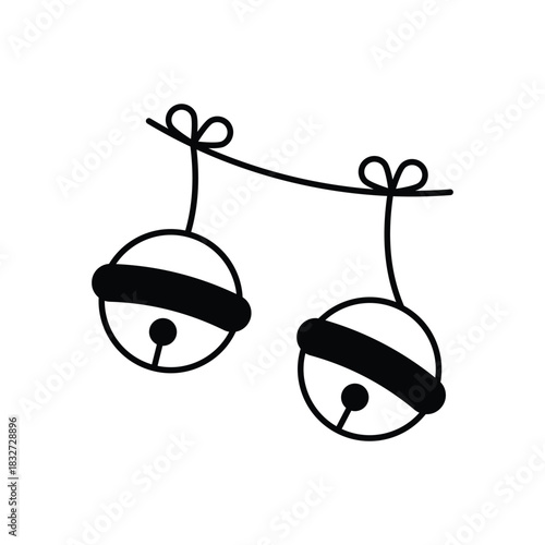 Jingle Bells icon clean and modern vector illustration