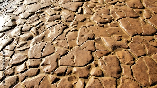 riverbed. River stone with water-carved patterns, natural grooves and depressions. travel magazines, destination branding, designed for outdoor magazines and nature guides, used by devops engineers.