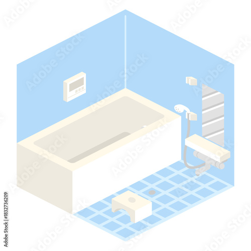 浴室のイラスト