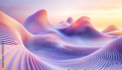 Elegant and Minimalist Abstract Gradient Wave Texture Pattern Background in Lilac and Pastel Pink