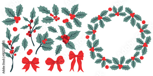Christmas design elements, vector set.
