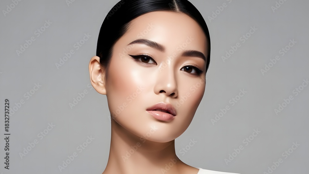 Naklejka premium studio beauty lighting on neutral background