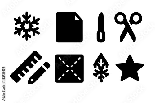 Snowflake Folding Icons. Snowflake folding icons. Filled icon set of Snowflake folding icons: folded snowflake