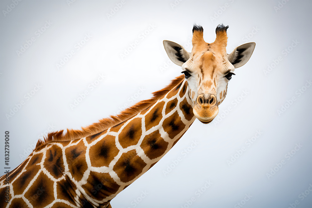 Fototapeta premium Majestic Giraffe Portrait Captured in Natural Habitat
