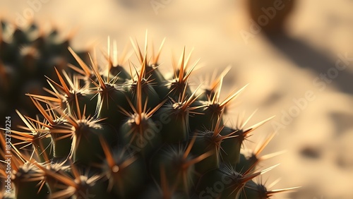 spines. Close-up of cactus spines in desert sunlight. ESG reports, sustainability campaigns, designed for sustainability communications and ESG reporting, supports ESG communication.