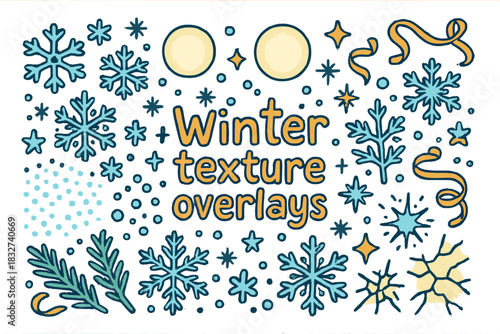 Winter Texture Doodle. Winter texture overlays. Hand-drawn doodle illustration of Winter texture overlays.