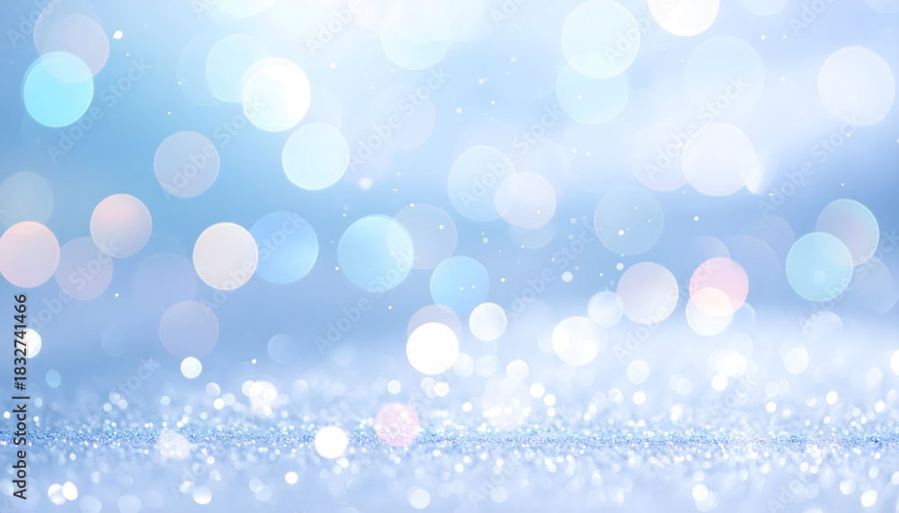 Naklejka premium 淡いブルーのキラキラした背景