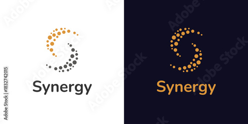 Synergy Spiral Logo Design with Abstract Dotand Letter S Symbol for Technology, Collaboration, Innovation, and Modern Corporate Branding