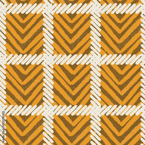 Modern herringbone diagonal seamless pattern. Minimalist neutral zig zag design, abstract flooring tile design. Yellow charcoal classic chevron texture warm tones 