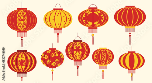 Decorative paper lanterns used for celebration and illumination.