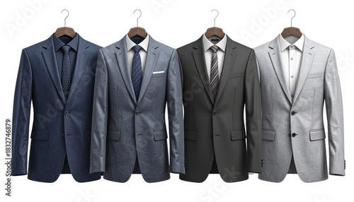 Luxury Corporate Men’s Blazer on Ghost Mannequin, Studio Isolated PNG