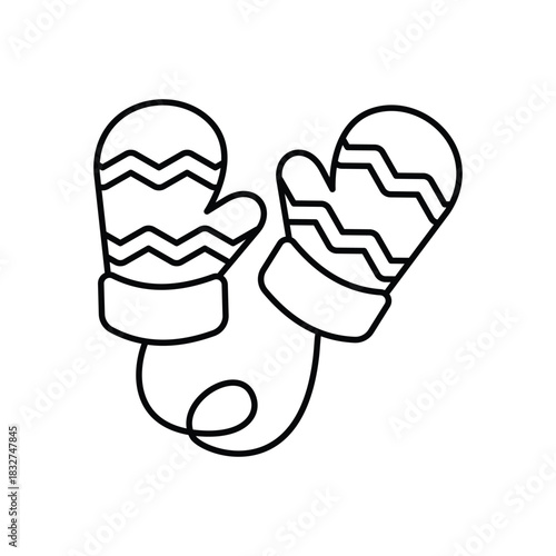 Winter Mitten icon clean and modern vector illustration