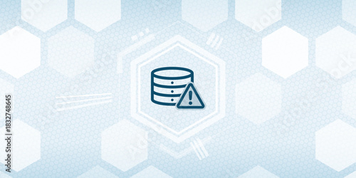 Server warning vector header - Digital database error or caution notice for technology and hosting infrastructure.