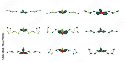 Holly Berries and Leaf Divider