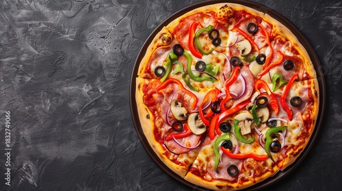 Pizza Collection: Assorted Margherita, Pepperoni, Cheese & Loaded Pizzas (Whole & Slices) on Wooden Peels, Metal Pans & White Plates, with Varied Backgrounds (Dark, Plain) for Italian Cuisine,