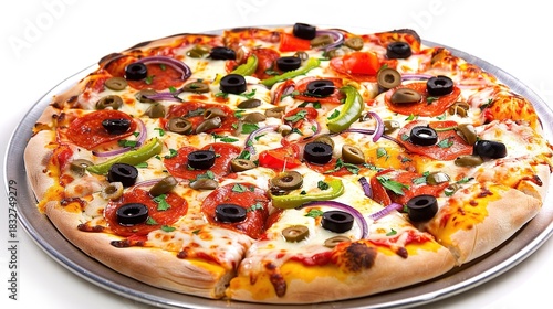 Pizza Collection: Assorted Margherita, Pepperoni, Cheese & Loaded Pizzas (Whole & Slices) on Wooden Peels, Metal Pans & White Plates, with Varied Backgrounds (Dark, Plain) for Italian Cuisine,