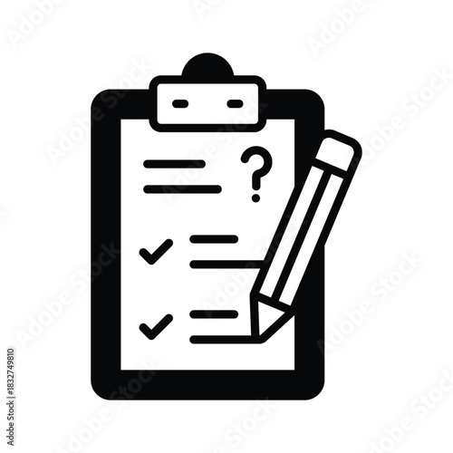 A clipboard checklist icon symbolizing tests, assessments, and academic evaluation