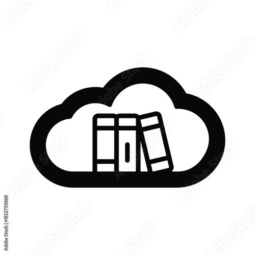 Take your hands on this creatively designed glyph icon of cloud library