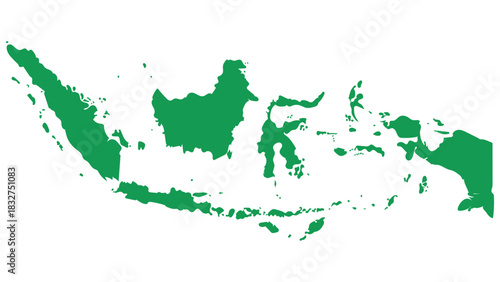 Map of Indonesia . Republic Indonesia in South East Asia Archipelago. Sumatra, Java, Borneo, Celebes, Papua, Bali, and many islands. 