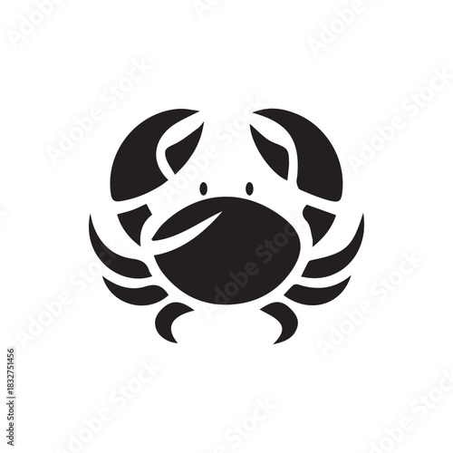 minimalist crab logo with white background